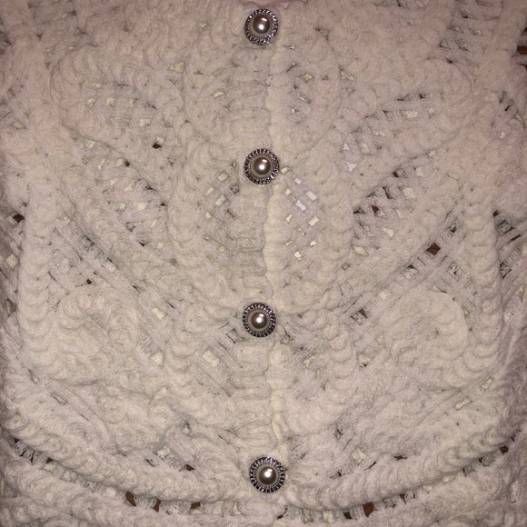 NWT crocheted hollow beaded button cardigan by Commense in size Medium - Picture 9 of 11